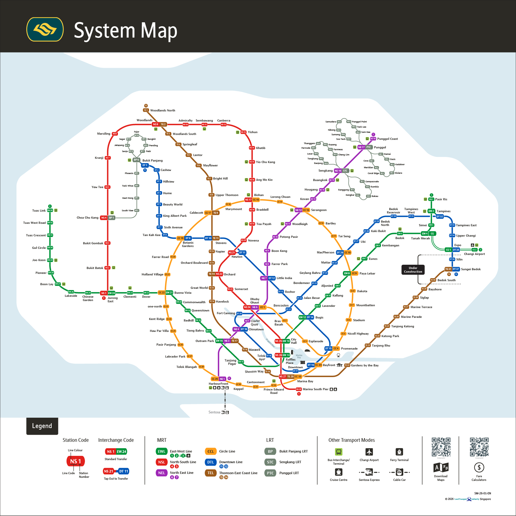 Singapore MRT system map